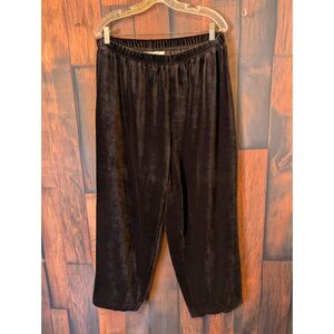 Russ Woman plus size black velvet baggy lounge pants sz 18/20W P Goth Regency